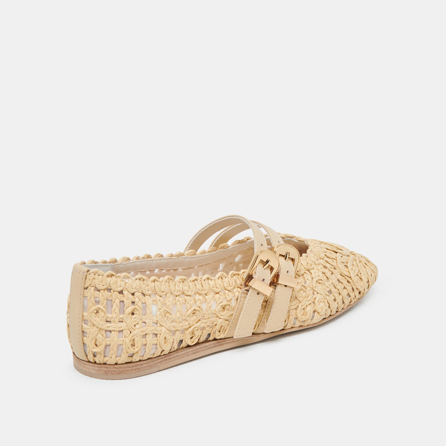Dolce Vita BAYLEE SUNFLOWER WIDE BALLET FLATS LT NATURAL MACRAME