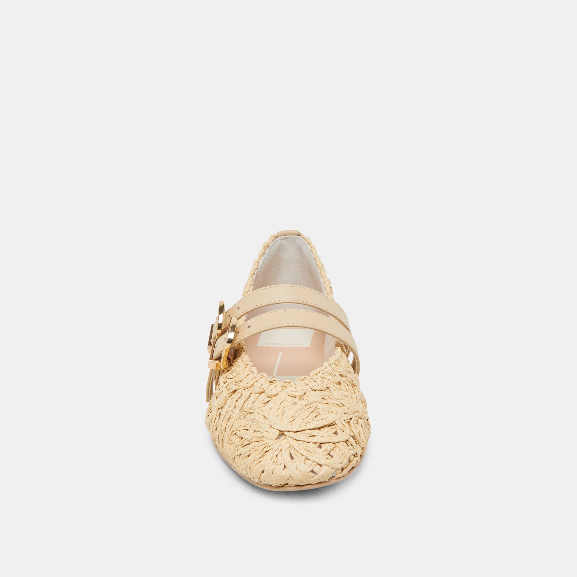 Dolce Vita BAYLEE SUNFLOWER WIDE BALLET FLATS LT NATURAL MACRAME