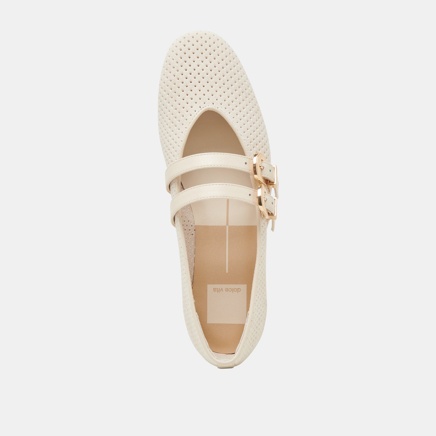 Dolce Vita BAYLEE BALLET FLATS BONE PERFORATED SUEDE