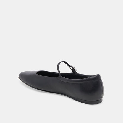 Dolce Vita Reyes Wide Ballet Flats Black Leather