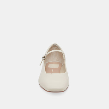 Dolce Vita Reyes Wide Ballet Flats Ivory Leather