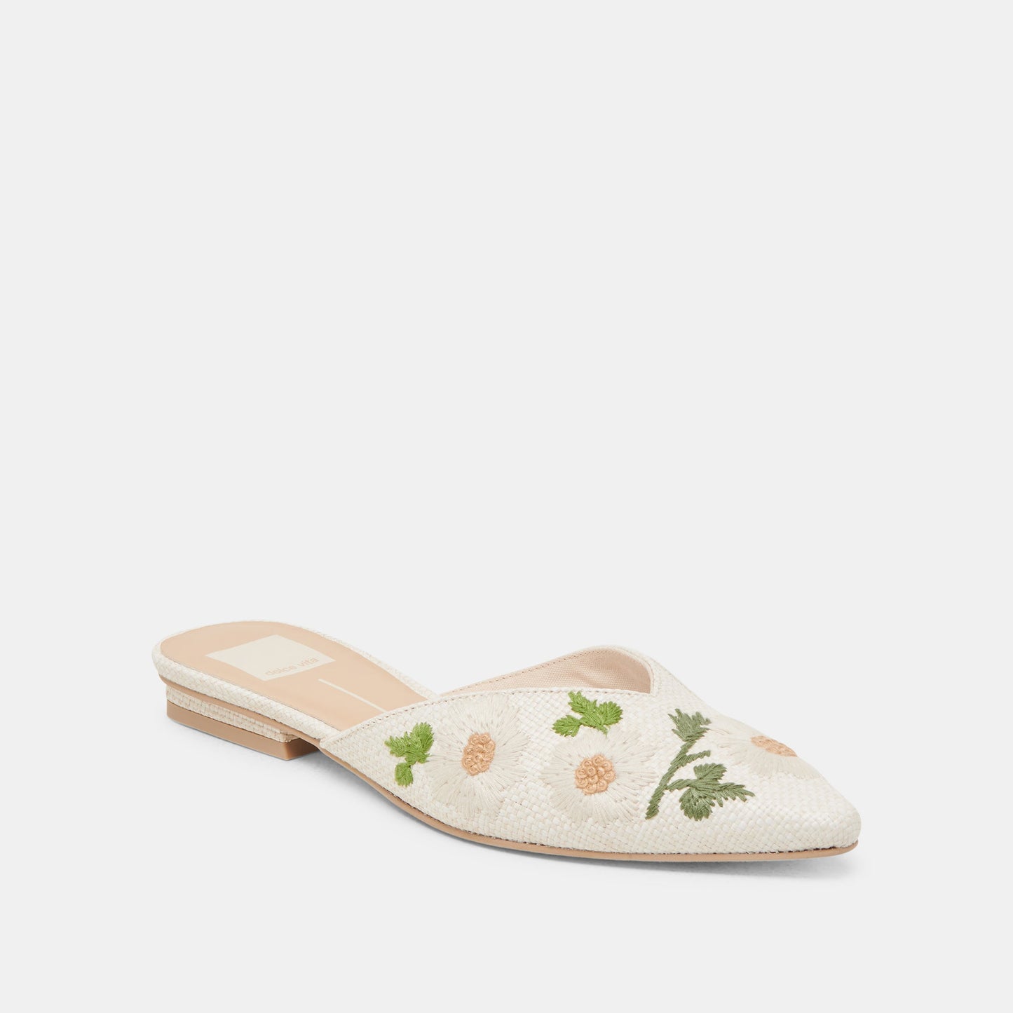 Dolce Vita ELM FLATS WHITE FLORAL RAFFIA