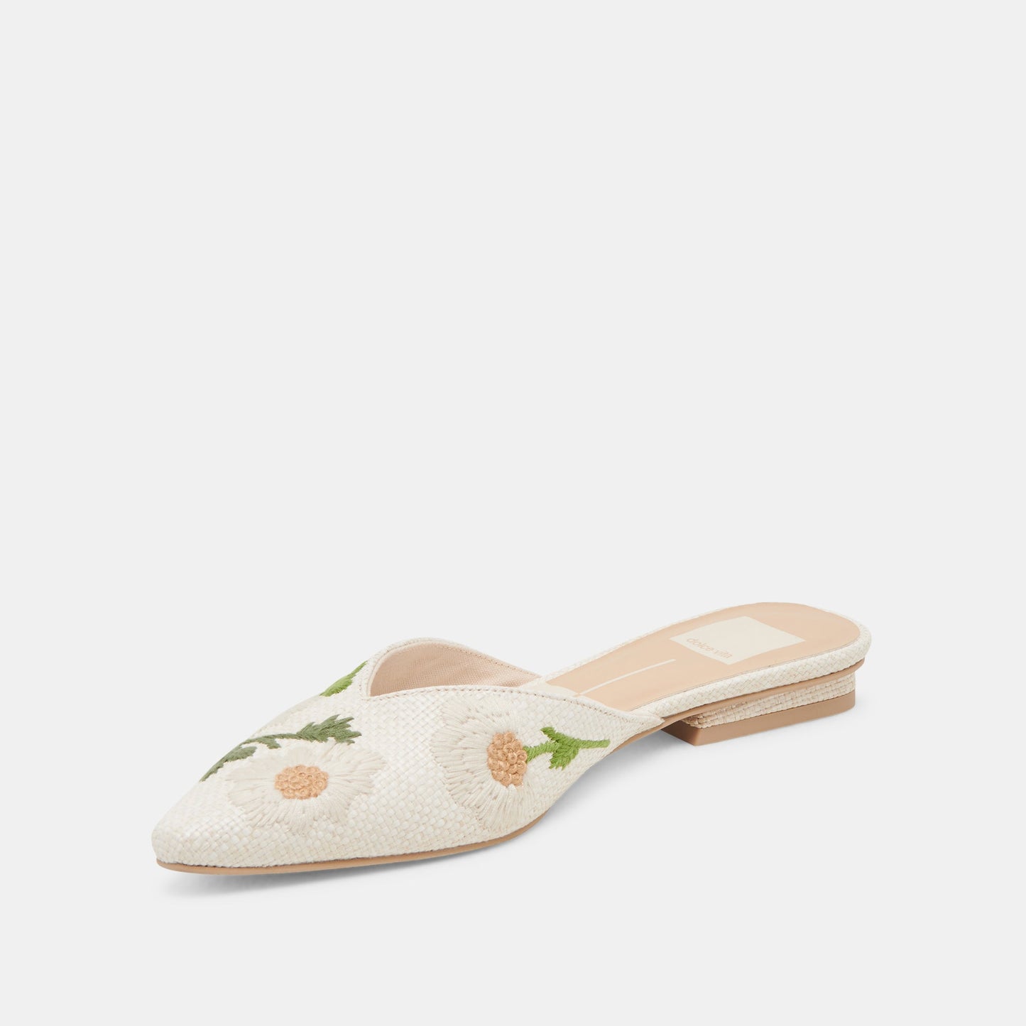 Dolce Vita ELM FLATS WHITE FLORAL RAFFIA