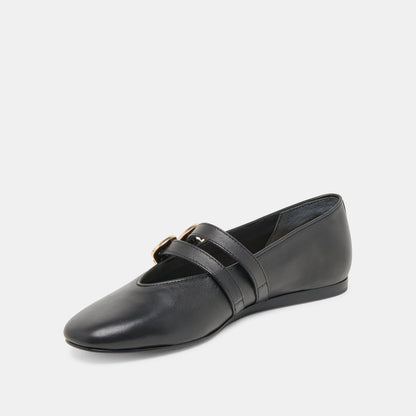 Dolce Vita BAYLEE WIDE BALLET FLATS BLACK LEATHER