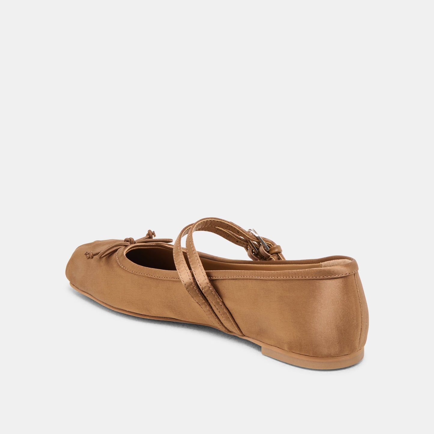 Dolce Vita Gibsen Mid Brown Satin Ballet Flats