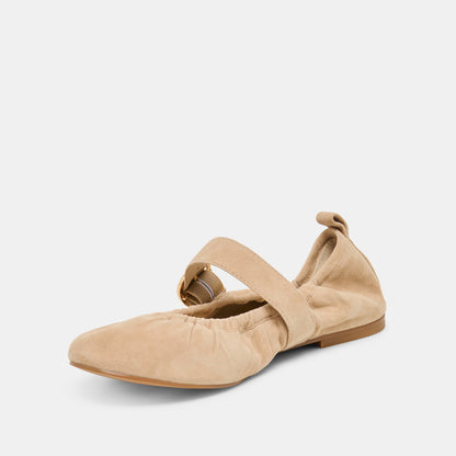 Dolce Vita Caely Camel Suede Ballet Flats