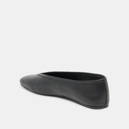 Dolce Vita Braidy Black Leather Ballet Flats