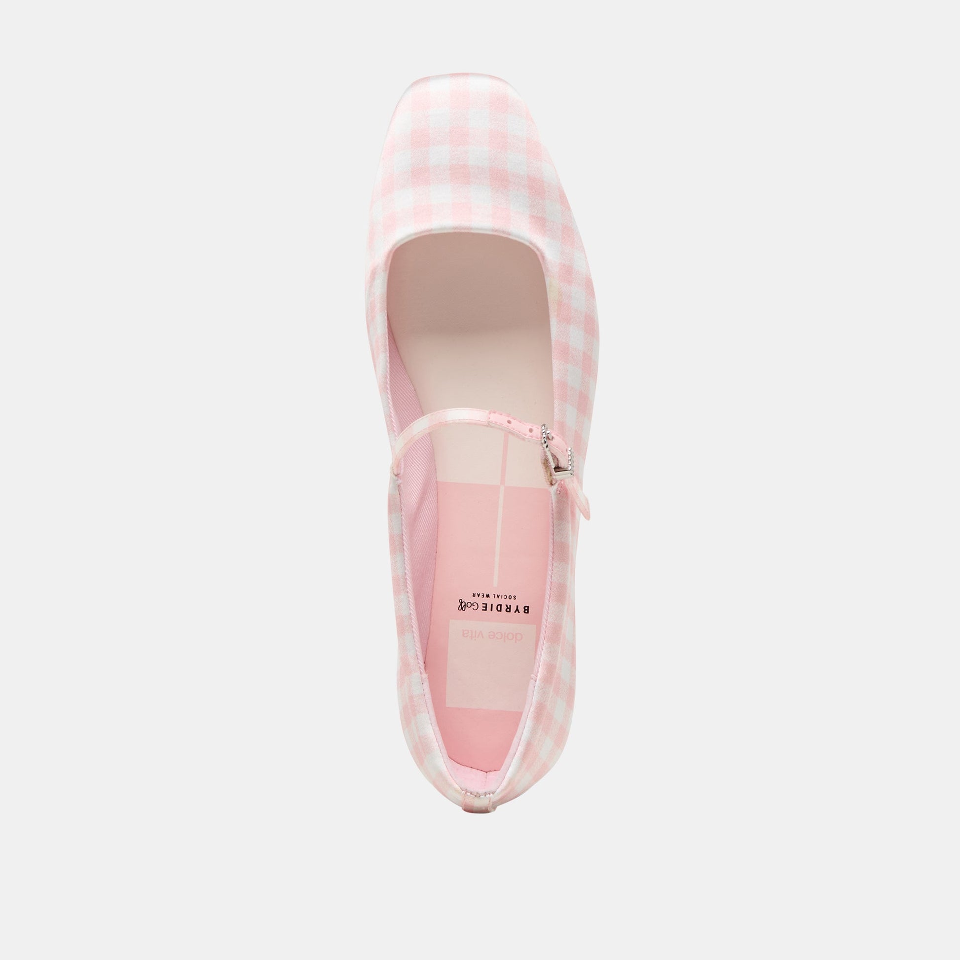 Dolce Vita Reyes X Byrdie Golf Pink Plaid Gingham Wide Ballet Flats