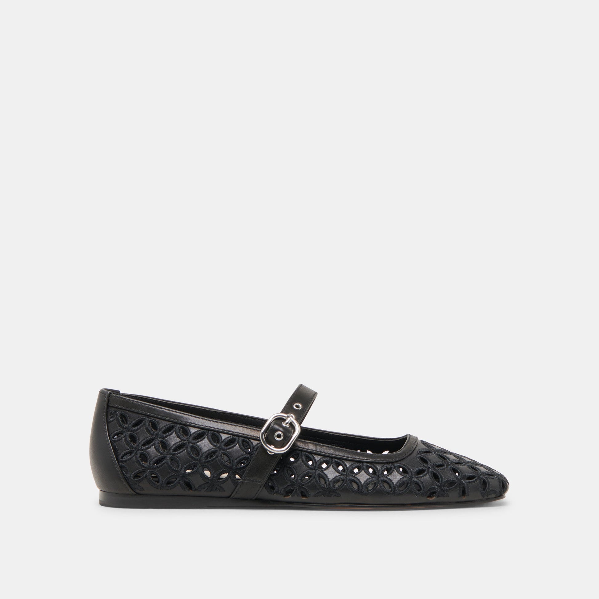 Dolce Vita RODNI EYELET PERF BALLET FLATS BLACK LEATHER