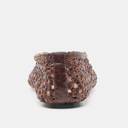 Dolce Vita Edda Brown Woven Leather Ballet Flats