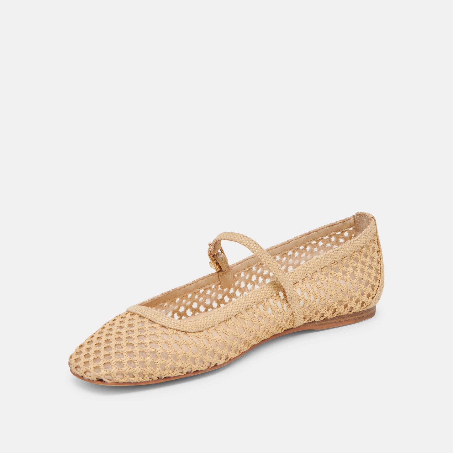 Dolce Vita REYES WIDE BALLET FLATS LT NATURAL WOVEN RAFFIA