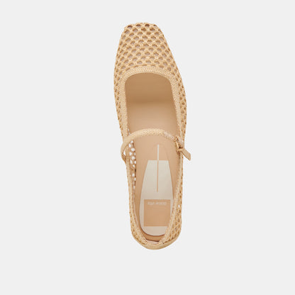 Dolce Vita REYES WIDE BALLET FLATS LT NATURAL WOVEN RAFFIA