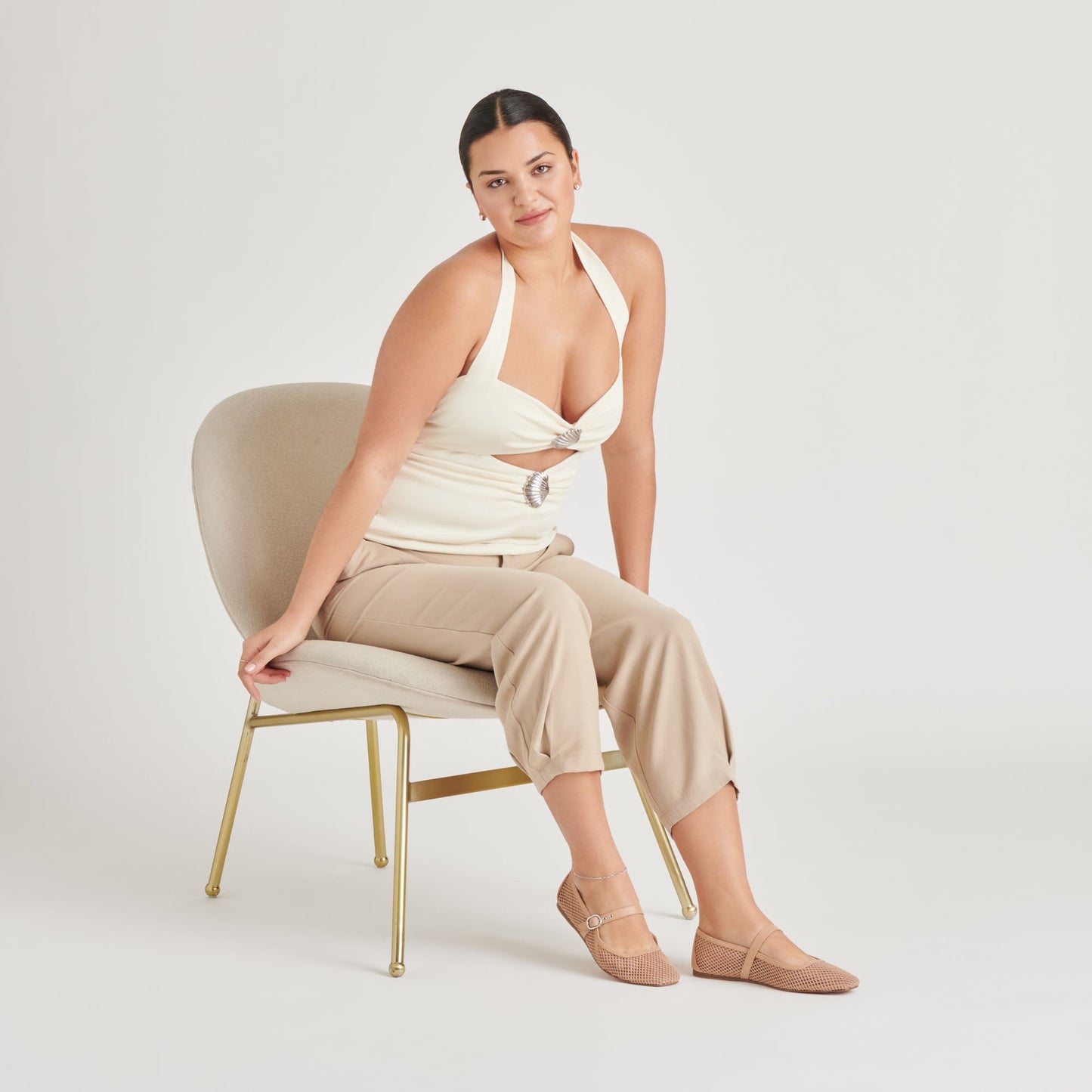 Dolce Vita RODNI MESH BALLET FLATS LIGHT TAN WOVEN MESH