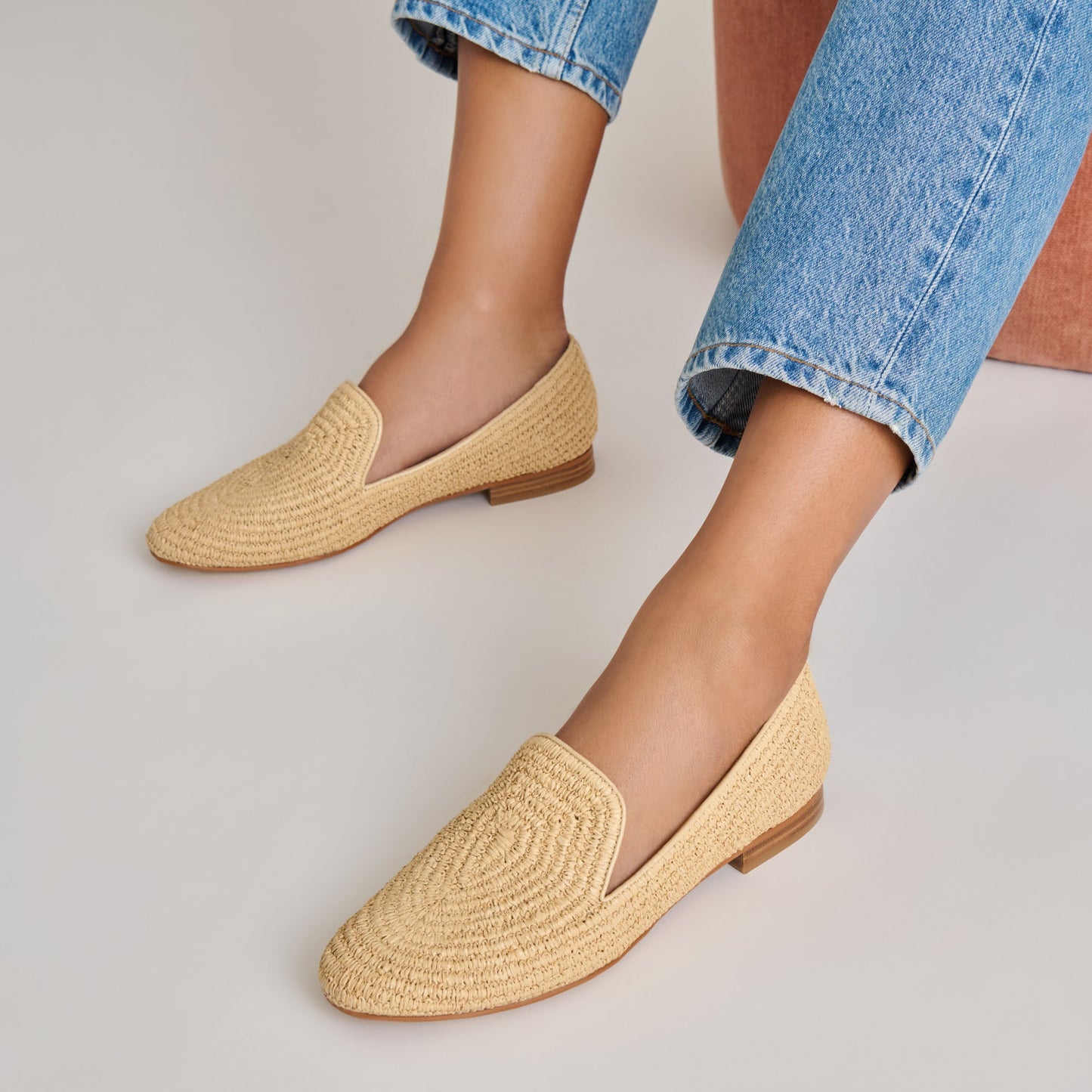 Dolce Vita Baylen Natural Woven Raffia Flats