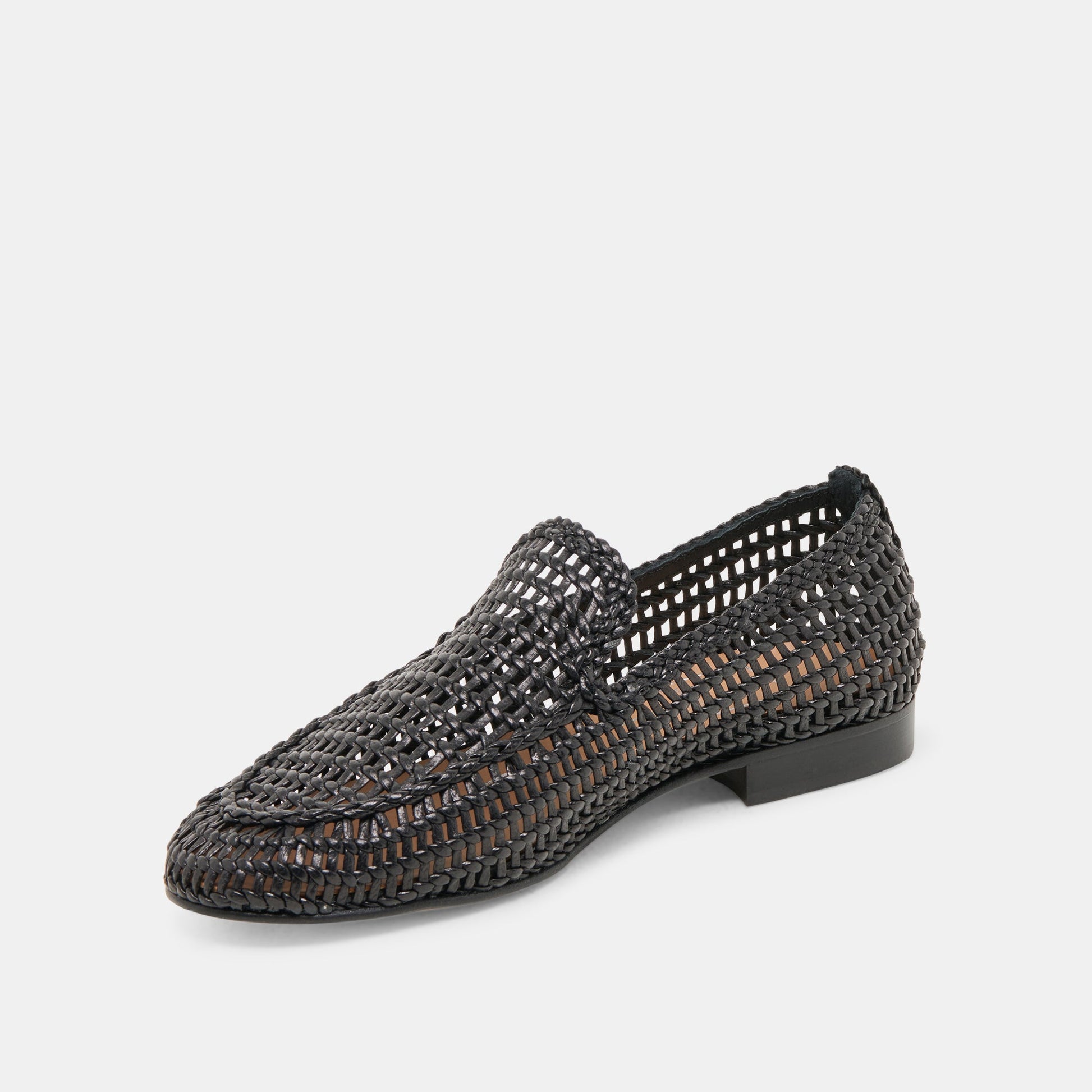 Dolce Vita Armond Black Woven Leather Flats