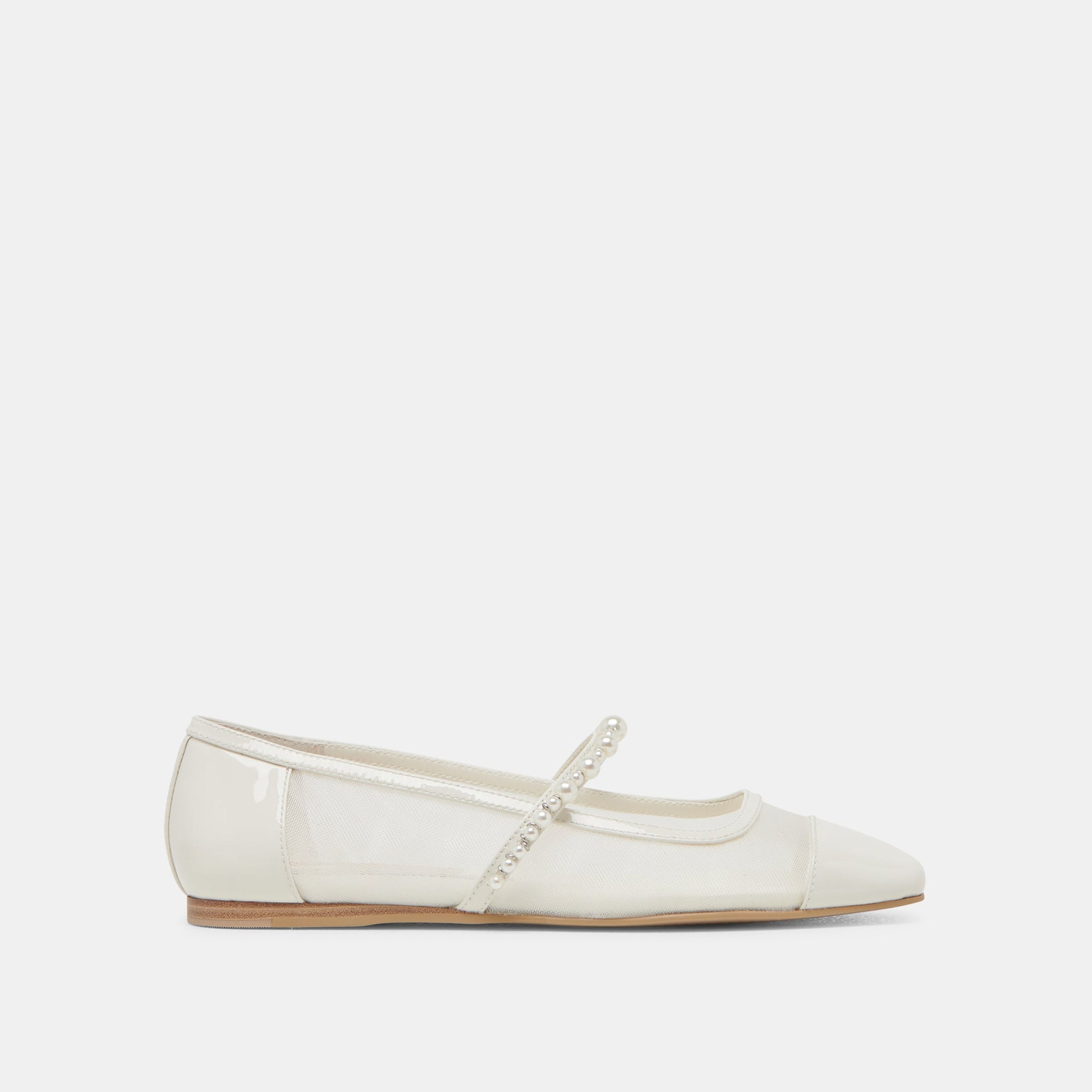 Dolce Vita ROLLIN PEARL BALLET FLATS WHITE MESH