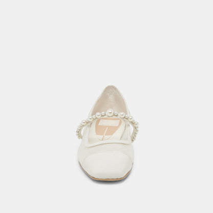 Dolce Vita ROLLIN PEARL BALLET FLATS WHITE MESH