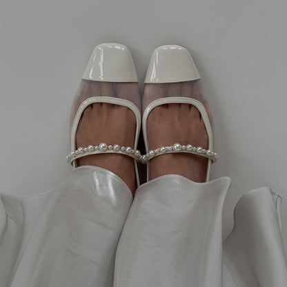 Dolce Vita ROLLIN PEARL BALLET FLATS WHITE MESH