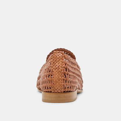 Dolce Vita Armond Cognac Woven Leather Flats