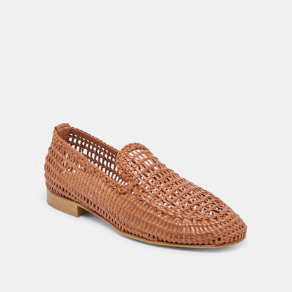 Dolce Vita Armond Cognac Woven Leather Flats