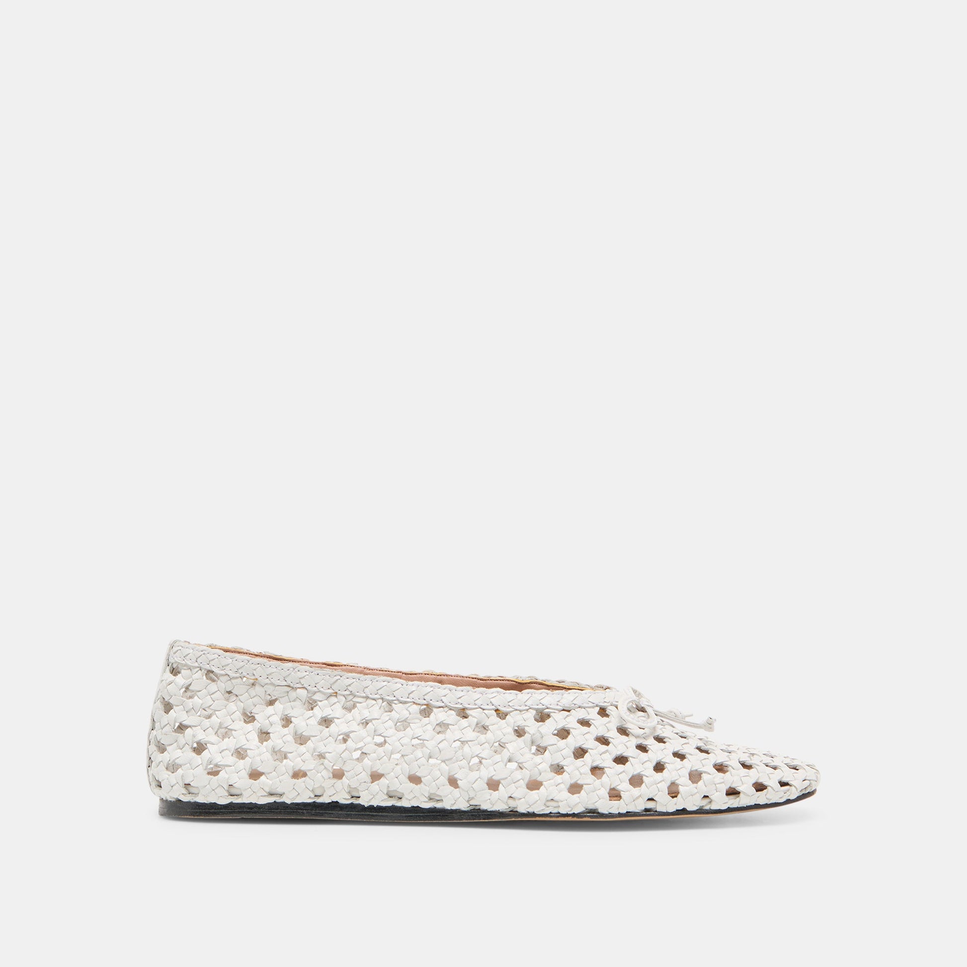 Dolce Vita Edda Bone Woven Leather Ballet Flats