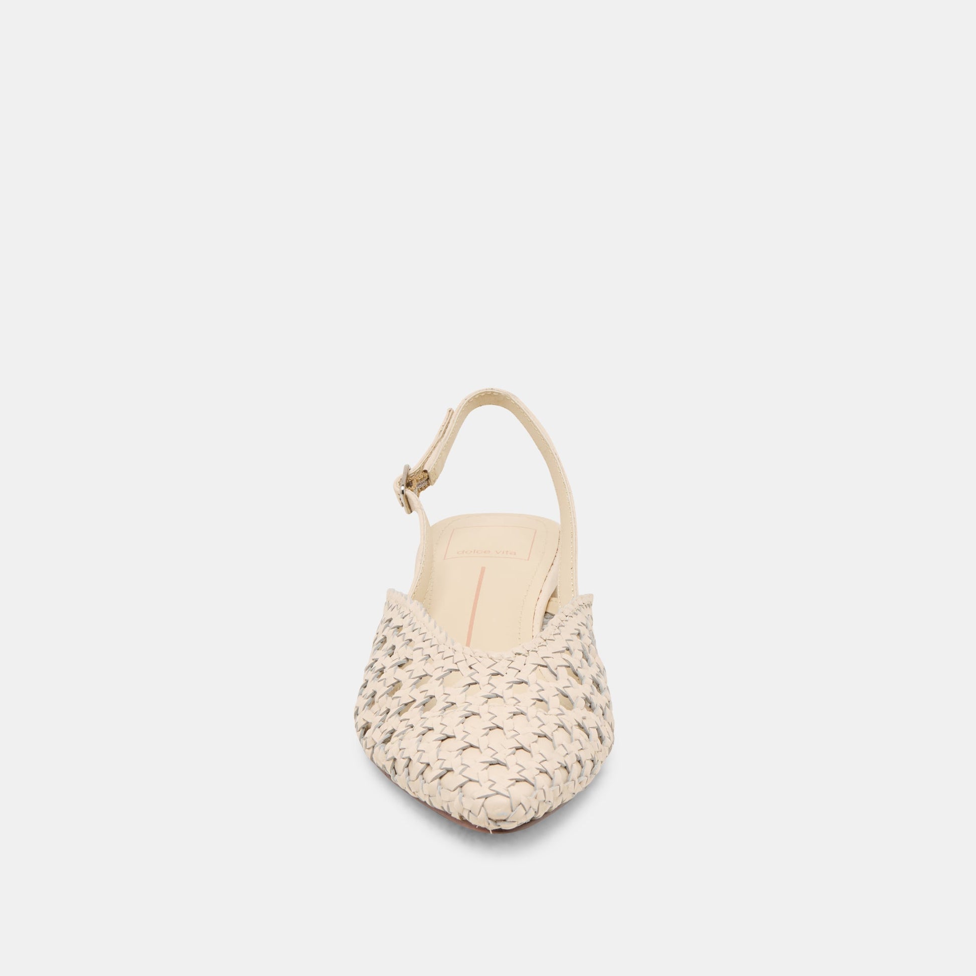 Dolce Vita Birdie Off White Woven Leather Flats