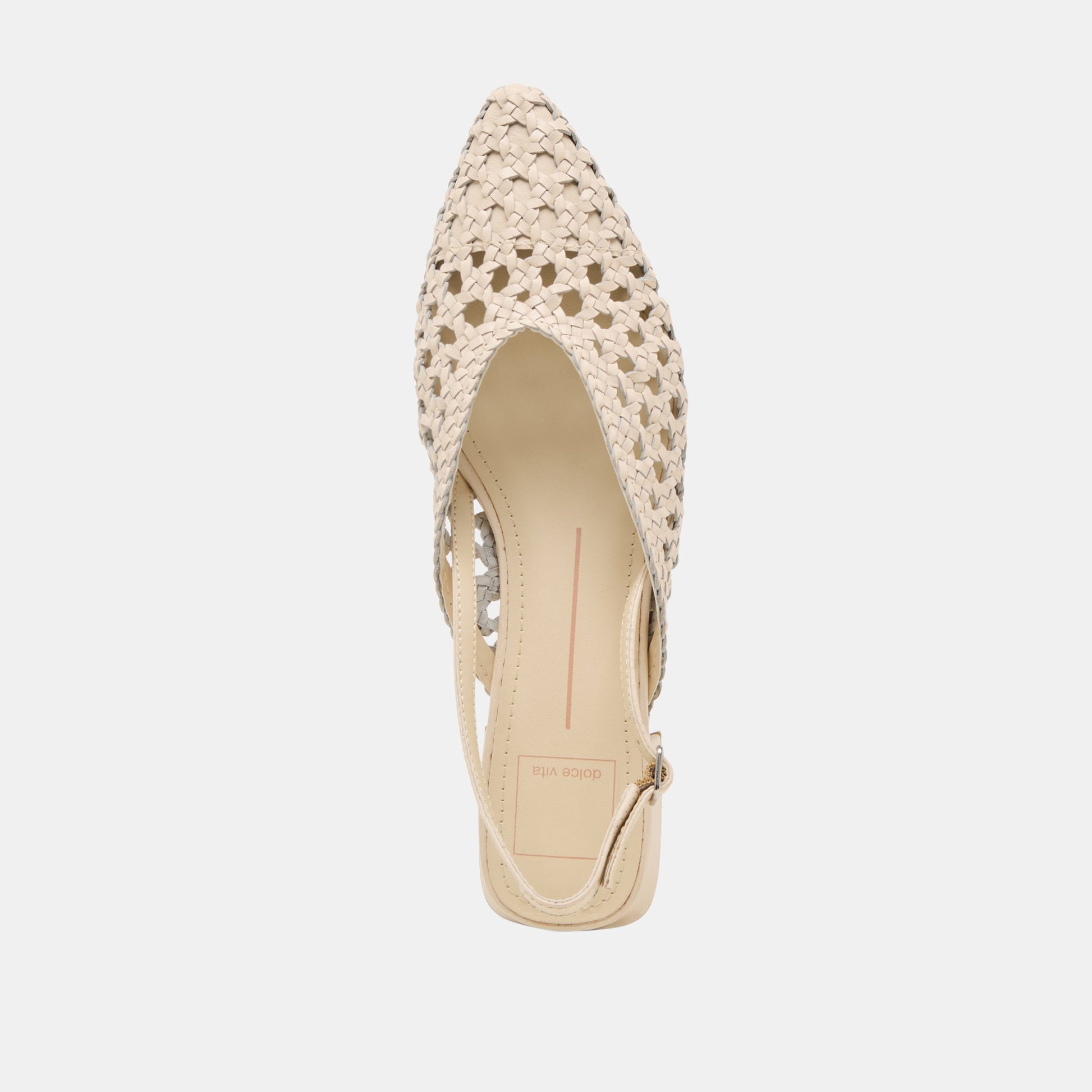 Dolce Vita Birdie Off White Woven Leather Flats