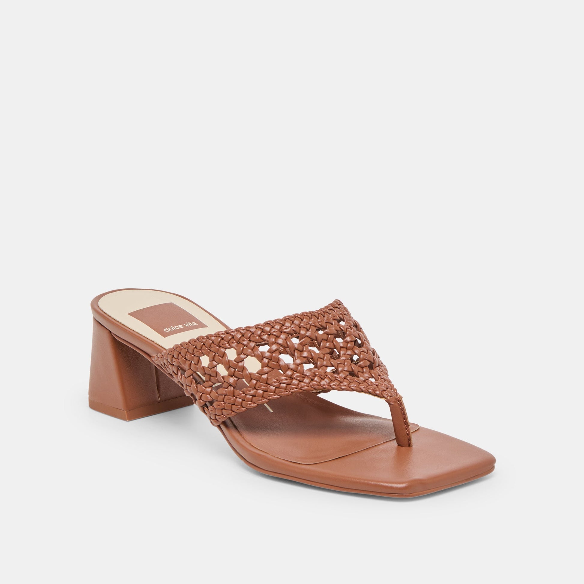 Dolce Vita Barlo Cognac Woven Stella Heels