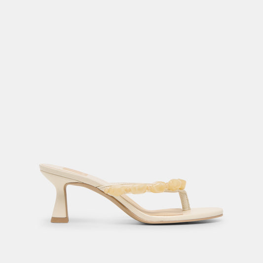 Dolce Vita Daksie Off White Leather Heels