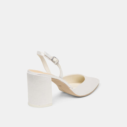 Dolce Vita Carel True White Satin High Heels