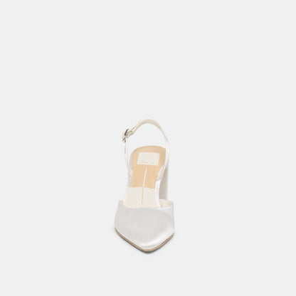 Dolce Vita Carel True White Satin High Heels