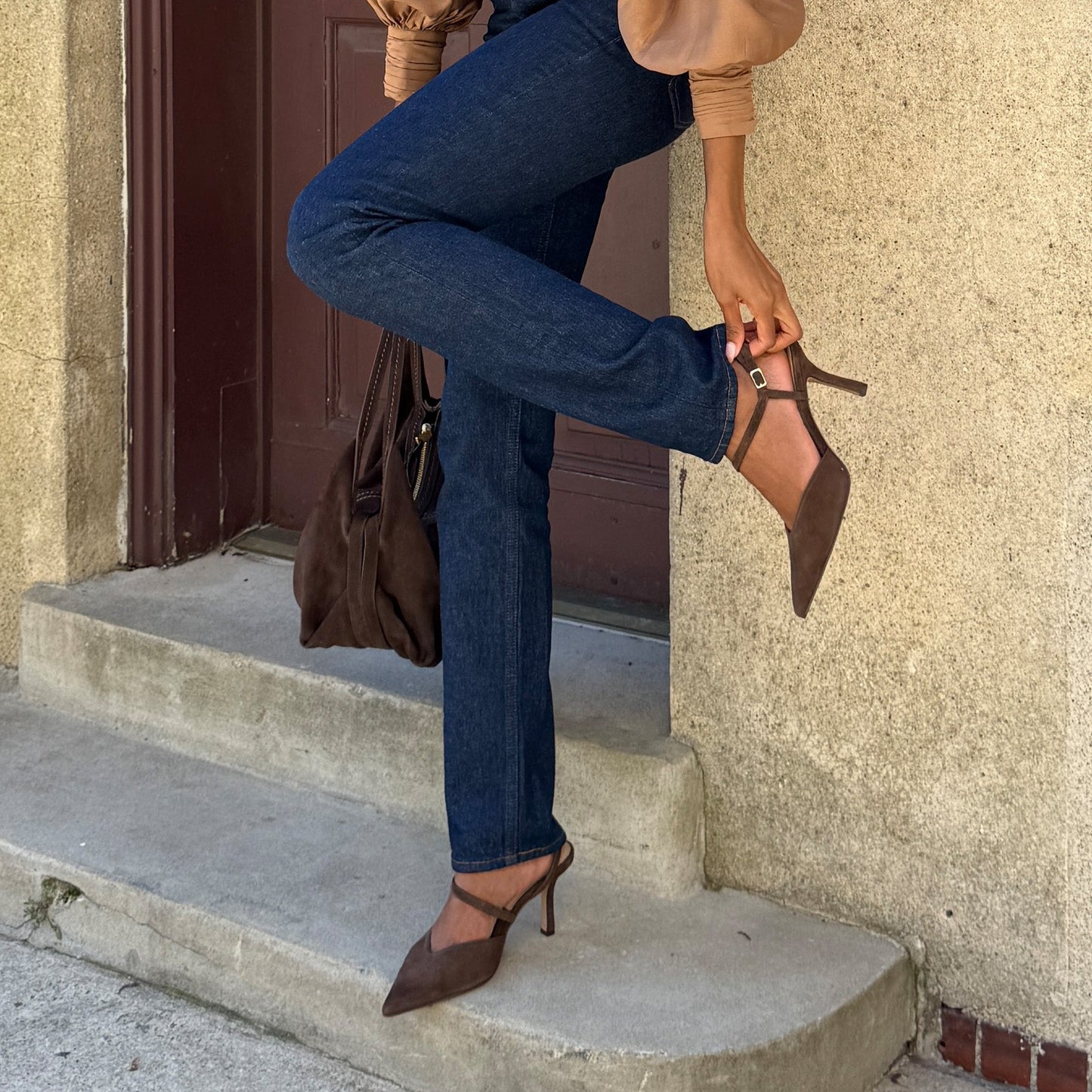 Dolce Vita Kamra Dk Brown Suede Heels