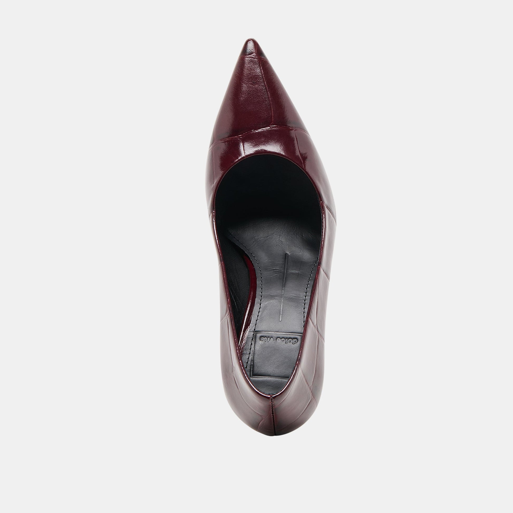 Dolce Vita Misty Burgundy Croco Embossed Leather Heels