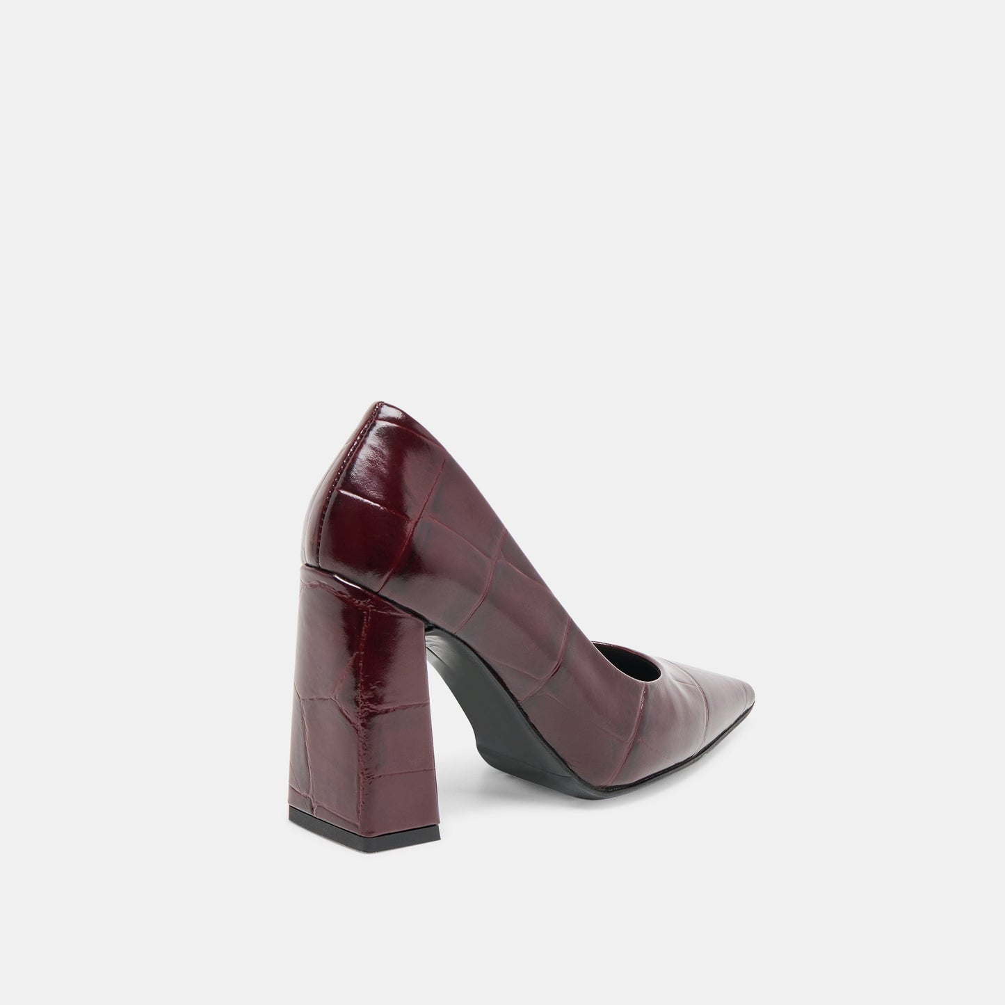 Dolce Vita Misty Burgundy Croco Embossed Leather Heels