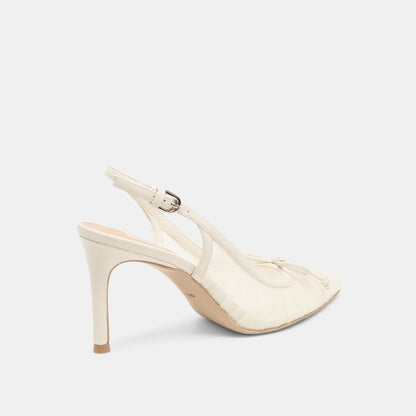 Dolce Vita Yela White Tulle Heels