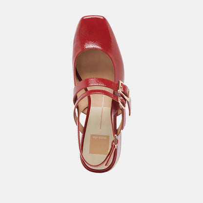 Dolce Vita PATZY HEELS CRIMSON CRINKLE PATENT LEATHER