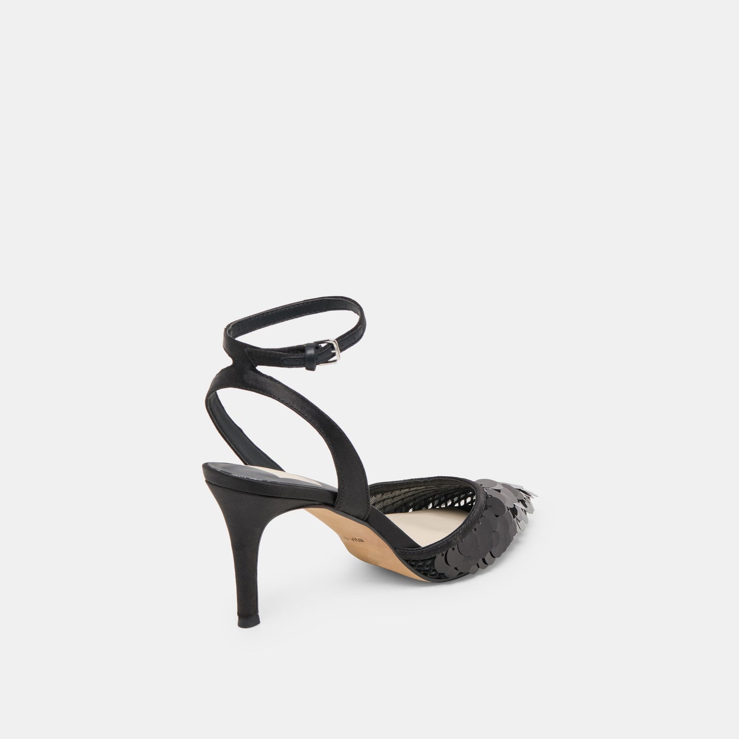 Dolce Vita Elizza Confetti Onyx Woven Mesh Heels