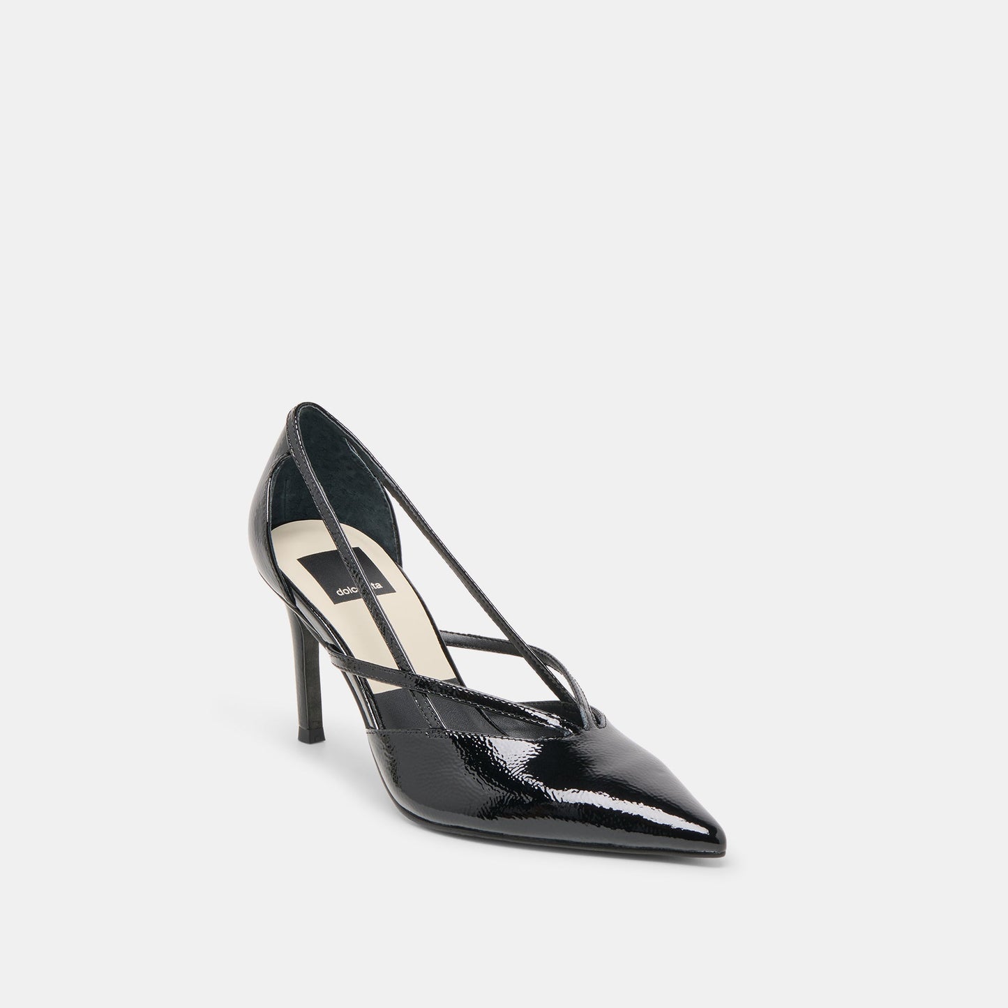 Dolce Vita Kaine Midnight Crinkle Patent Leather Heels