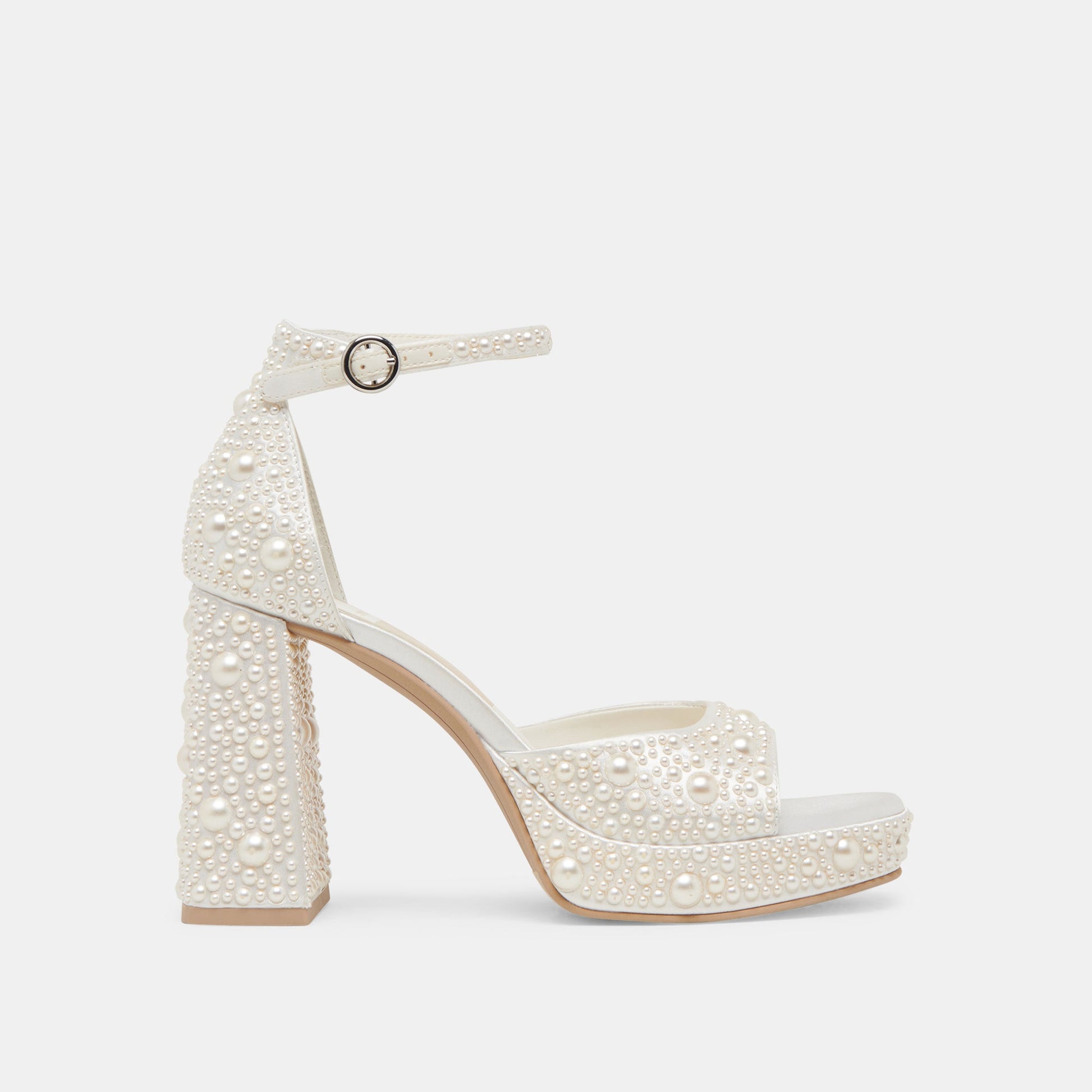 Dolce Vita PANDRO PEARL HEELS TRUE WHITE SATIN