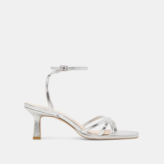 Dolce Vita Manji Silver Metallic Leather Heels