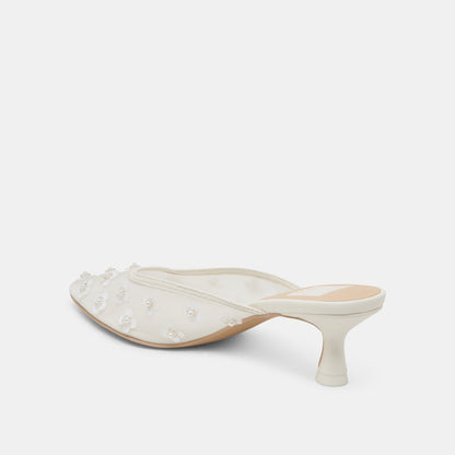Dolce Vita CLARA PEARL HEELS TRUE WHITE DAISY MESH