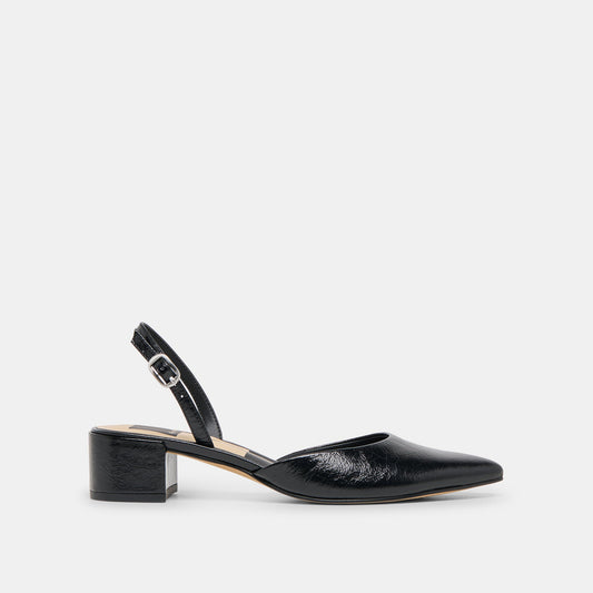 Dolce Vita Carel Midnight Crinkle Patent Leather Heels