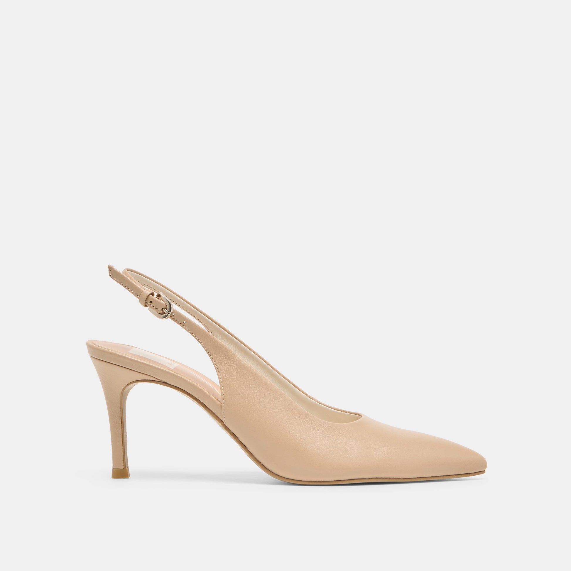 Dolce Vita Elasi Beige Crinkle Patent Heels