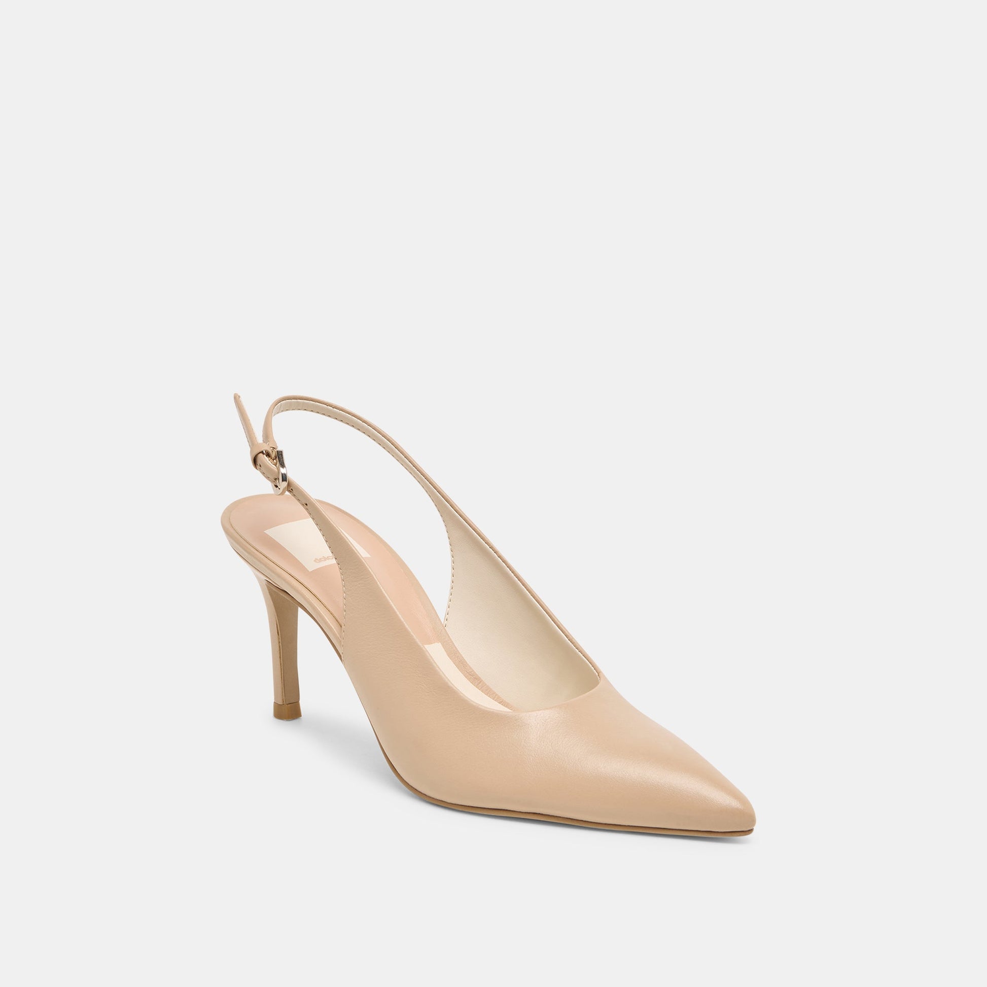 Dolce Vita Elasi Beige Crinkle Patent Heels
