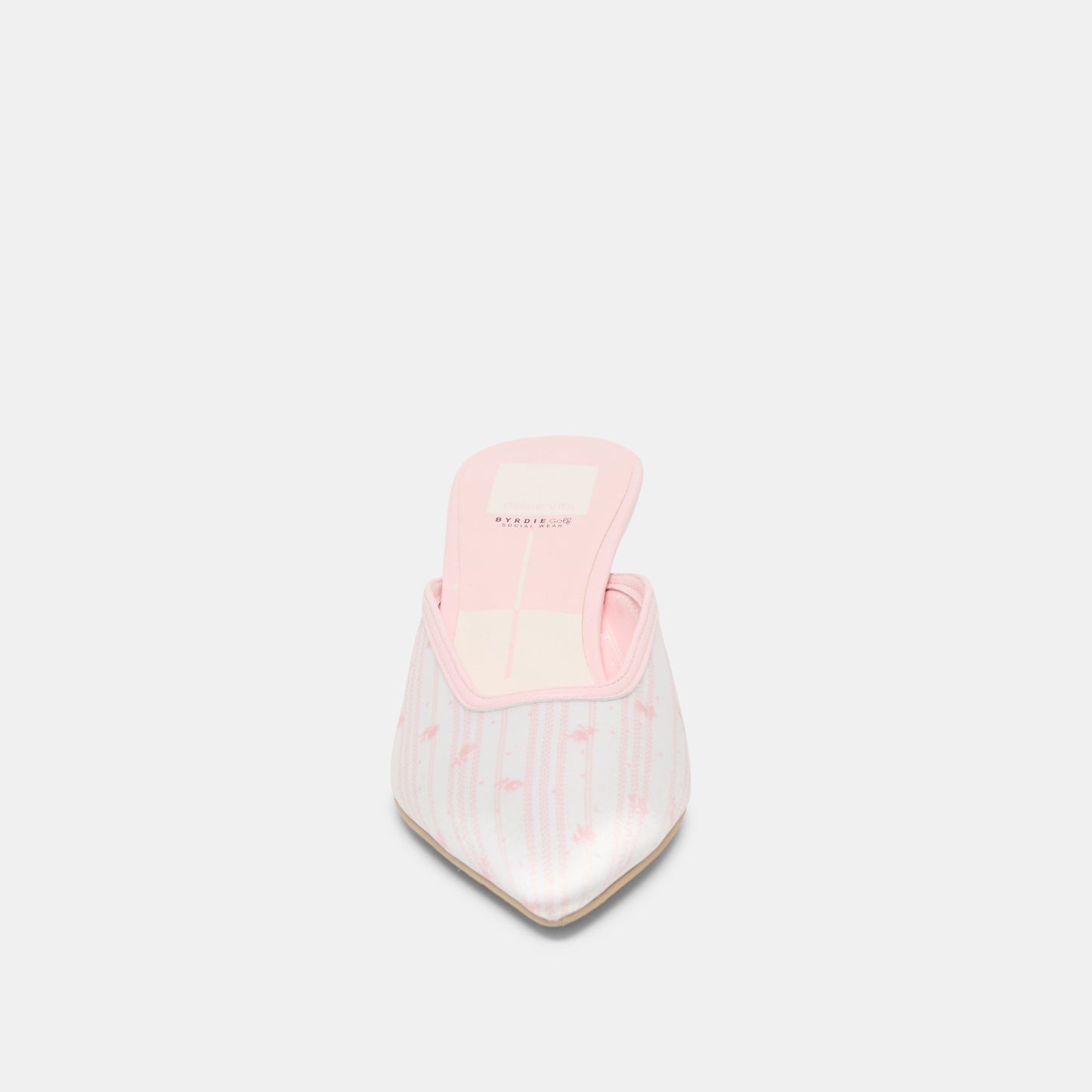 Dolce Vita Cleo X Byrdie Gold Pink Floral Satin Heels