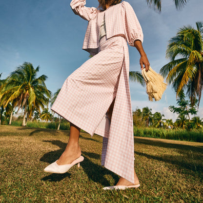 Dolce Vita Cleo X Byrdie Gold Pink Floral Satin Heels