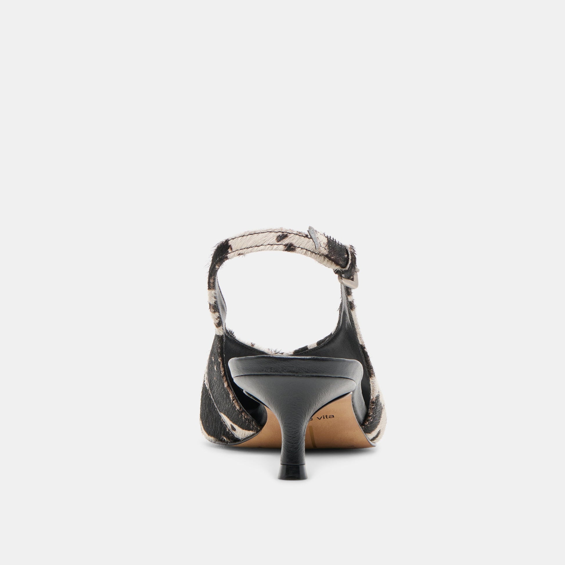 Dolce Vita Alenna Black White Taurus Calf Hair Heels