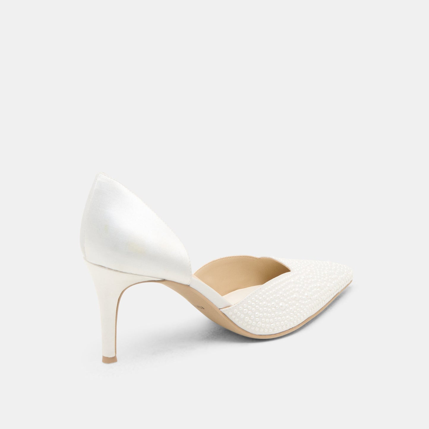 Dolce Vita Eloy Pearl Off White Satin Heels