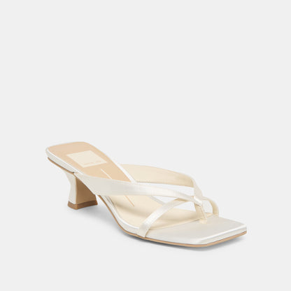 Dolce Vita Brevel True White Satin Heels