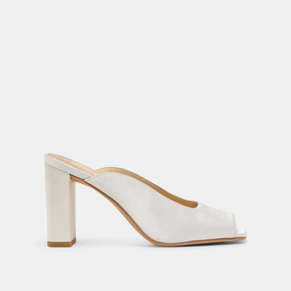 Dolce Vita Sabela Off White Satin Heels